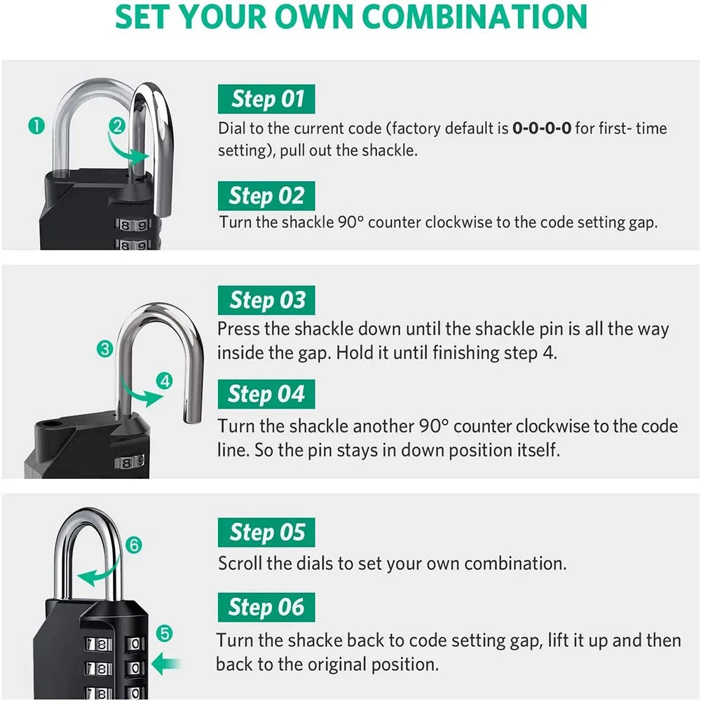 1pc Combination Lock Resettable